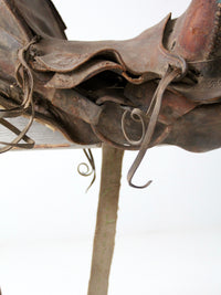 old western leather saddle decorative ranch decor