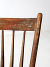 antique primitive farmhouse chair with plank seat