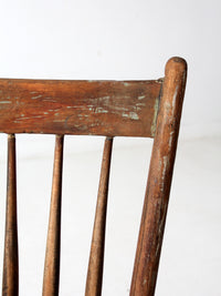antique primitive farmhouse chair with plank seat