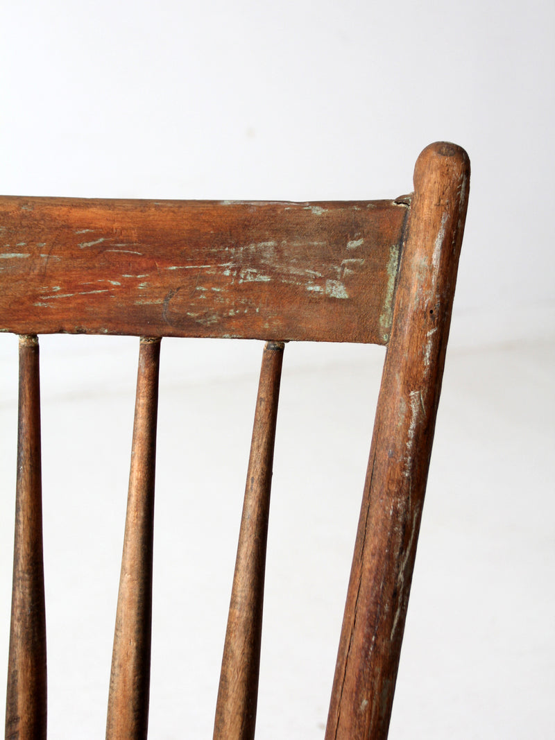 antique primitive farmhouse chair with plank seat