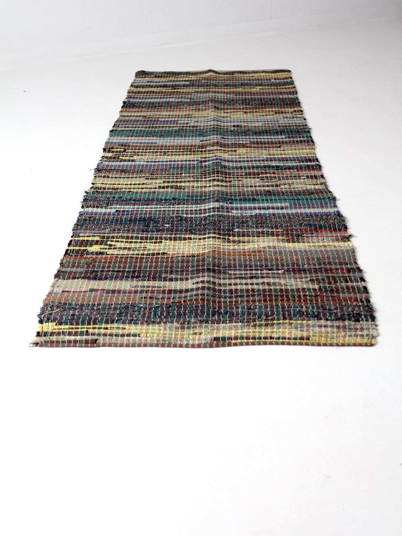 vintage American rag rug 8.5 ft x 3 ft