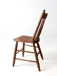 antique primitive farmhouse chair with plank seat