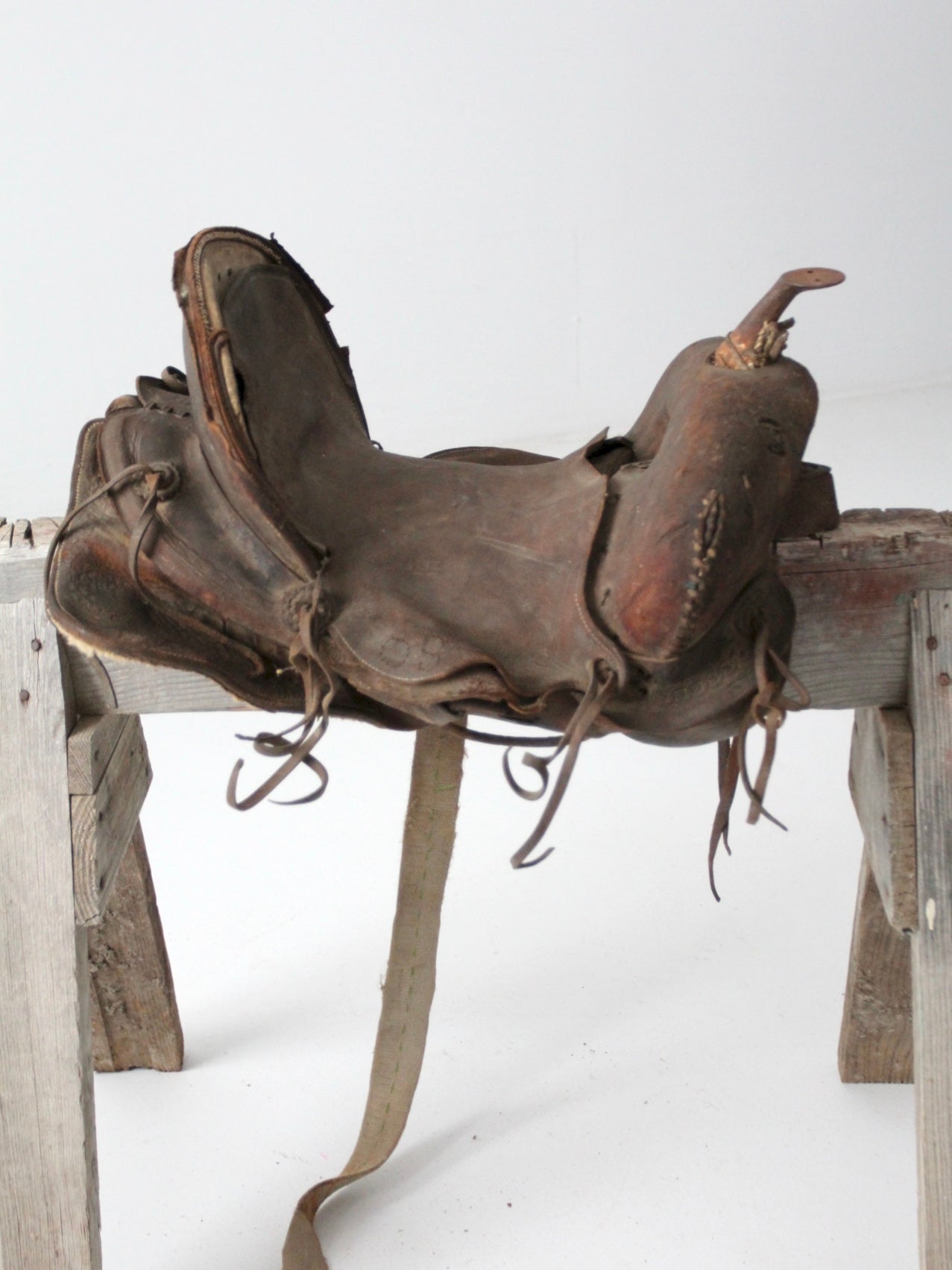 old western leather saddle decorative ranch decor