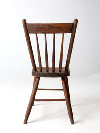 antique primitive farmhouse chair with plank seat