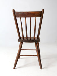 antique primitive farmhouse chair with plank seat