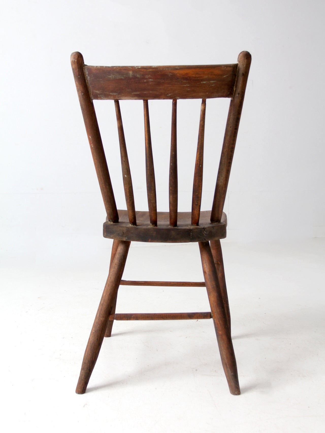 antique primitive farmhouse chair with plank seat