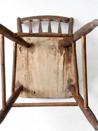 antique primitive farmhouse chair with plank seat