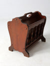 vintage wooden magazine rack
