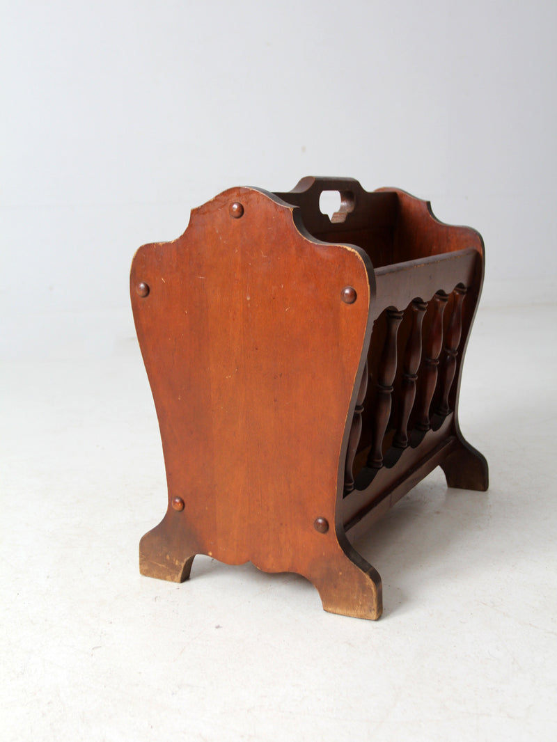 vintage wooden magazine rack