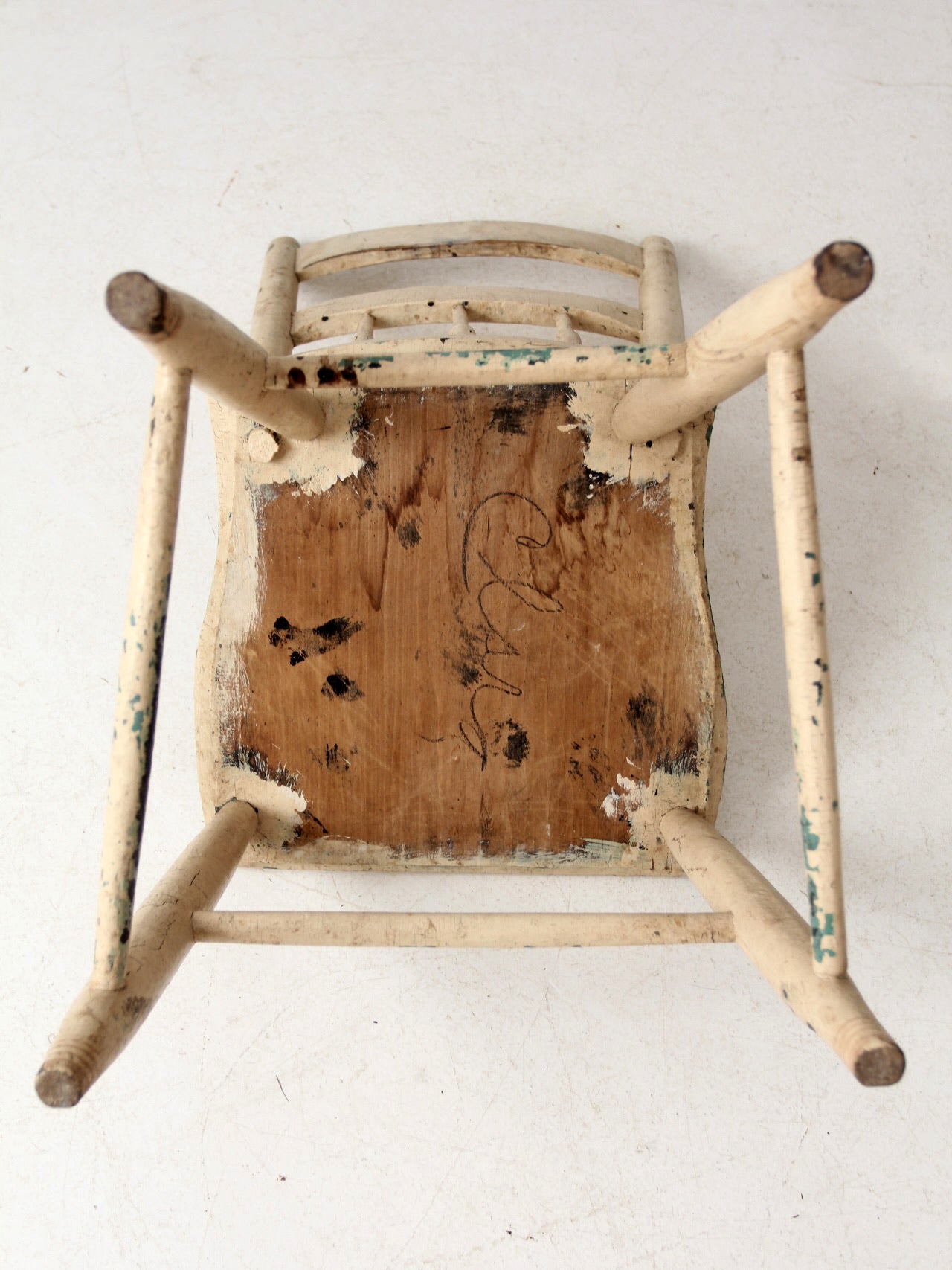 antique primitive spindle back chair