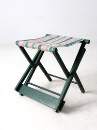 vintage stripe seat folding camp chair