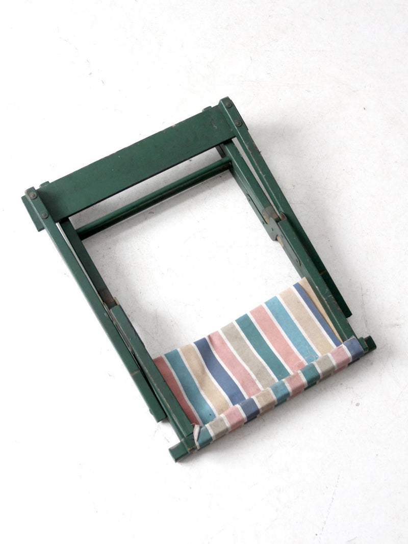 vintage stripe seat folding camp chair