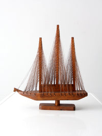 vintage string art sailboat sculpture