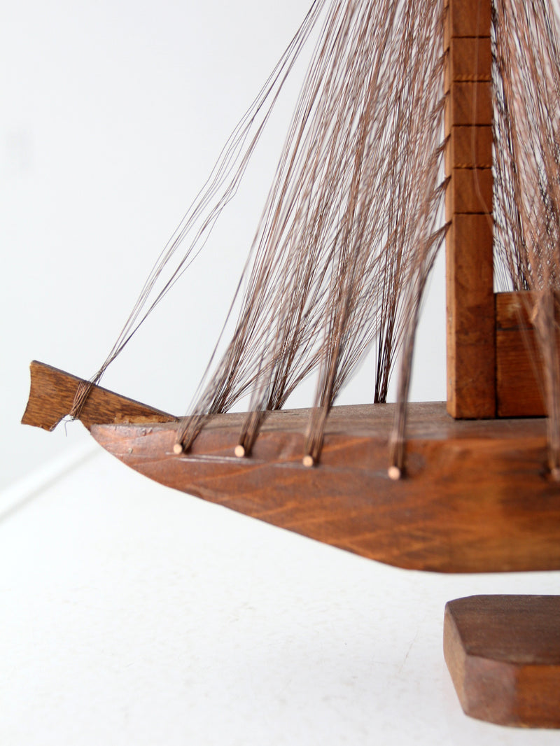 vintage string art sailboat sculpture