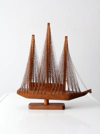 vintage string art sailboat sculpture