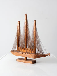 vintage string art sailboat sculpture