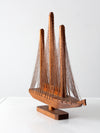 vintage string art sailboat sculpture
