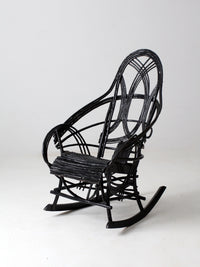 antique black Adirondack rocking chair