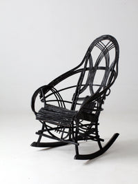 antique black Adirondack rocking chair