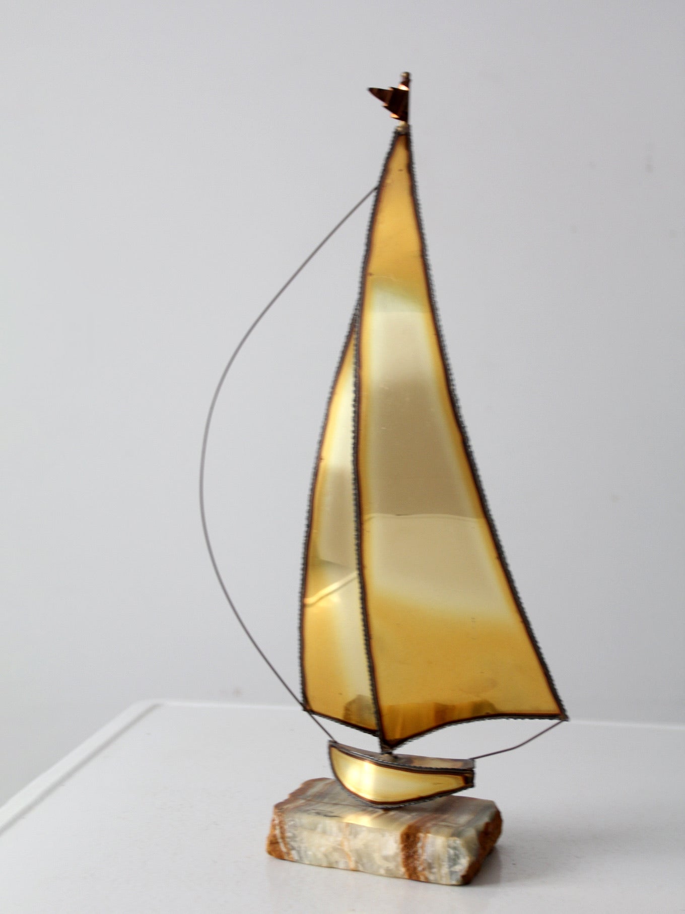 mid century demont brass sailboat sculpture