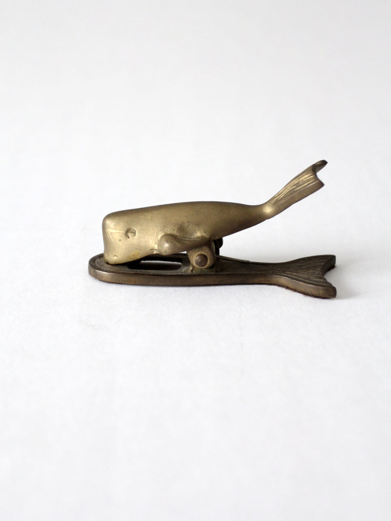 vintage brass whale paper clip