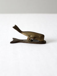 vintage brass whale paper clip