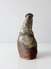 vintage free form studio pottery vase