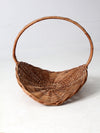 vintage wicker catchall firewood basket