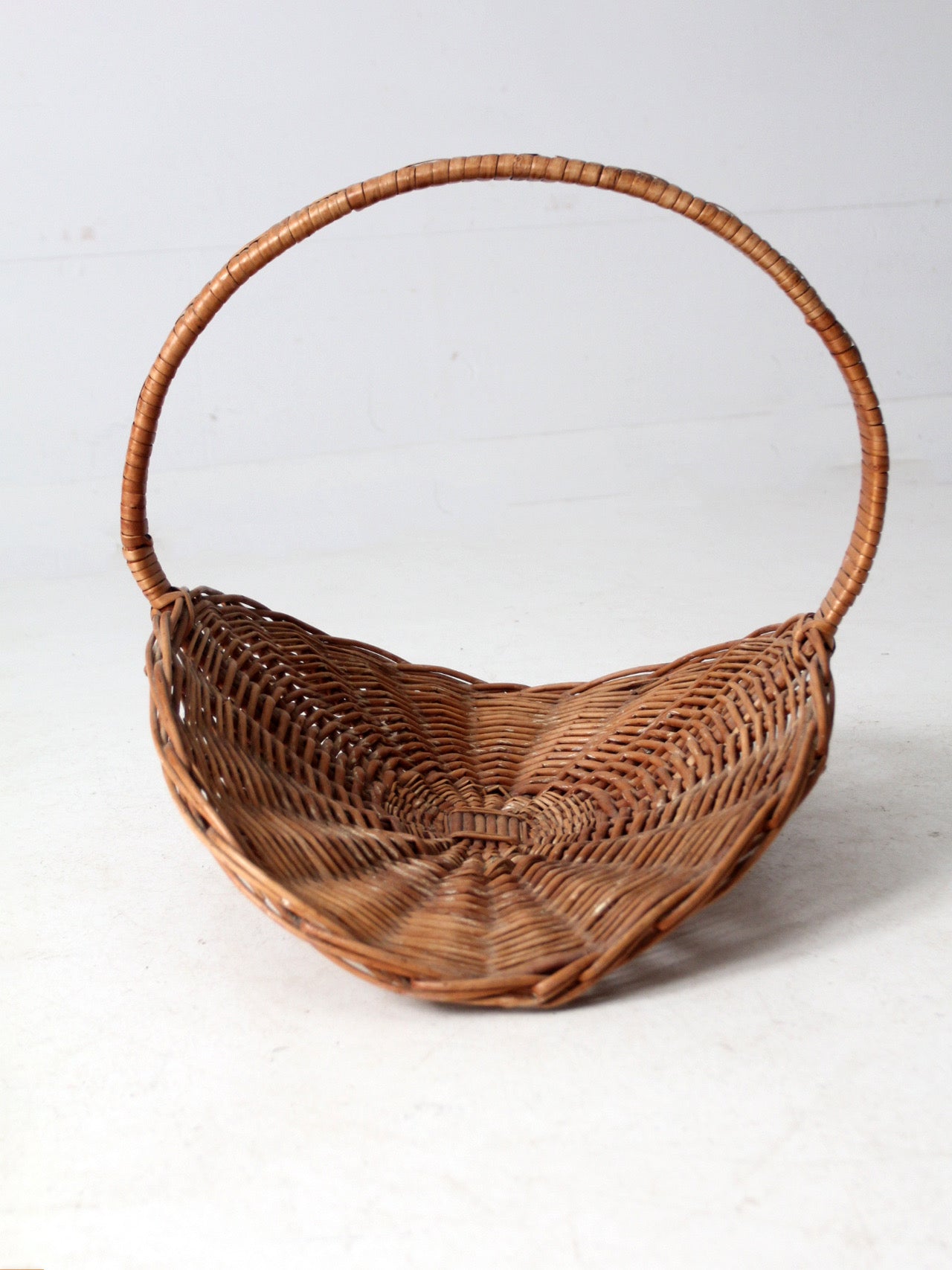 vintage wicker catchall firewood basket