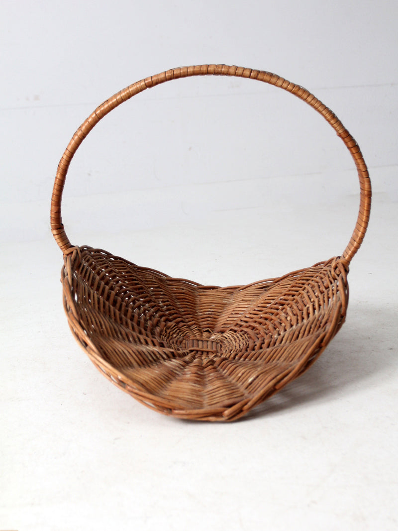 vintage wicker catchall firewood basket