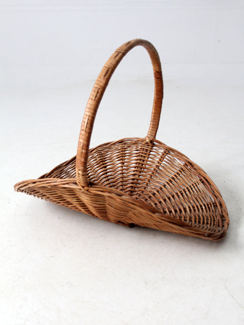 vintage wicker catchall firewood basket