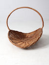 vintage wicker catchall firewood basket
