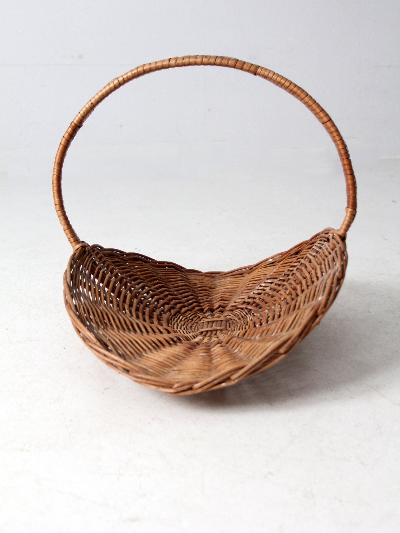 vintage wicker catchall firewood basket