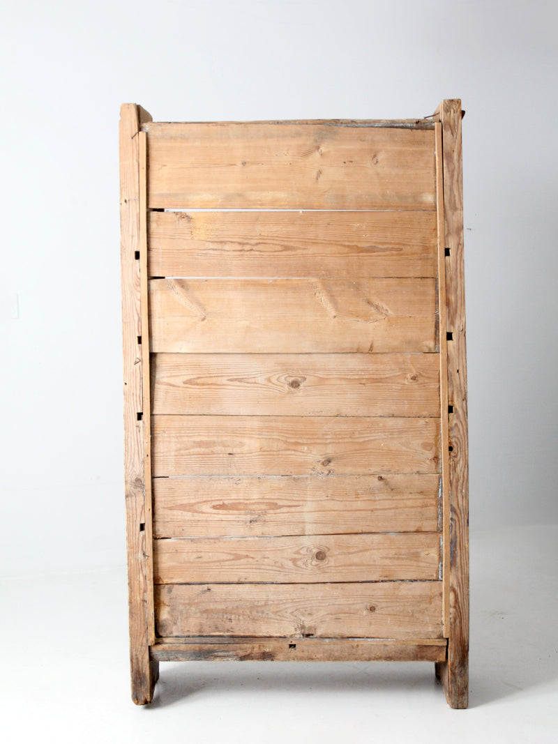 antique rustic pine hutch cabinet