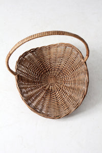vintage wicker catchall firewood basket