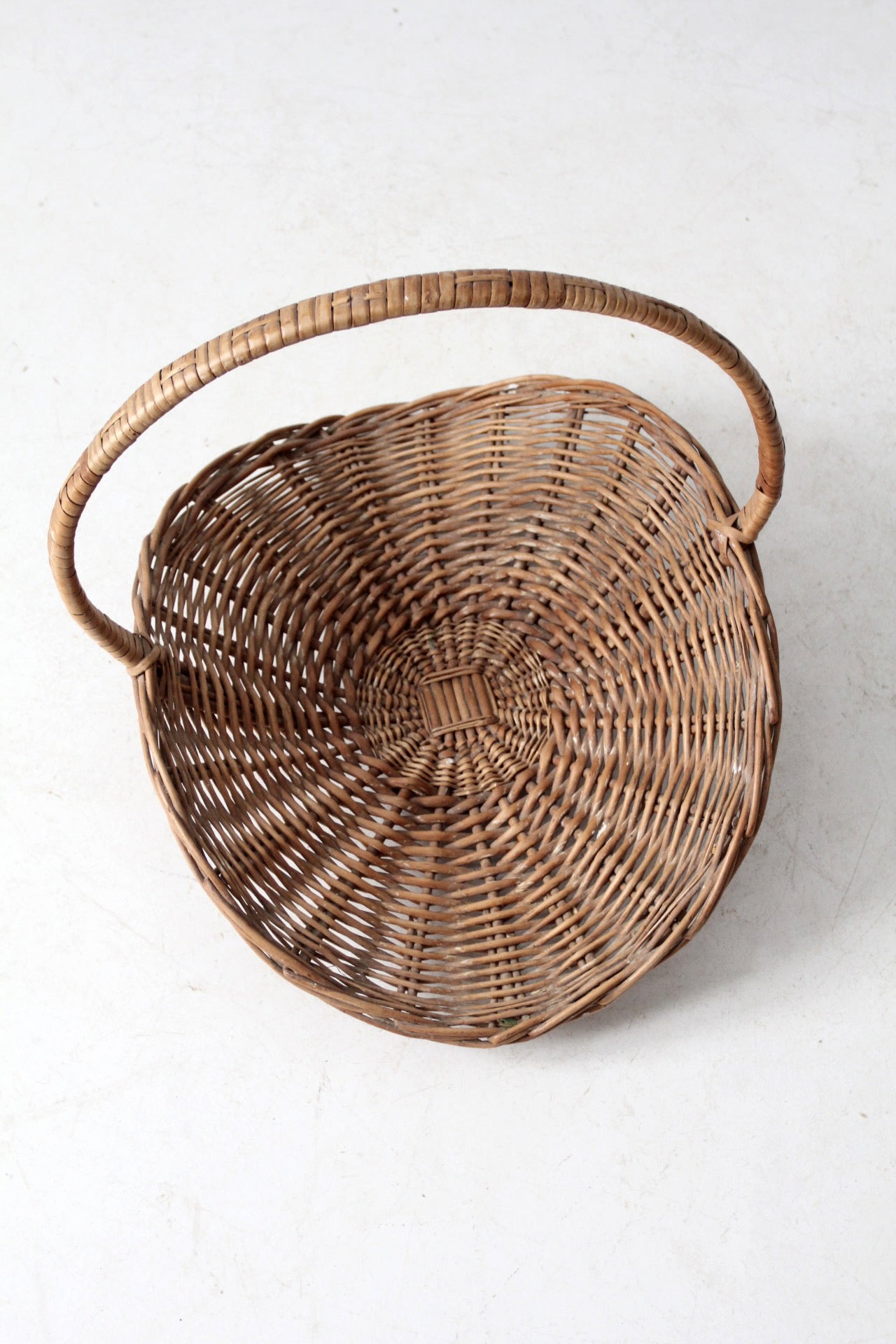 vintage wicker catchall firewood basket