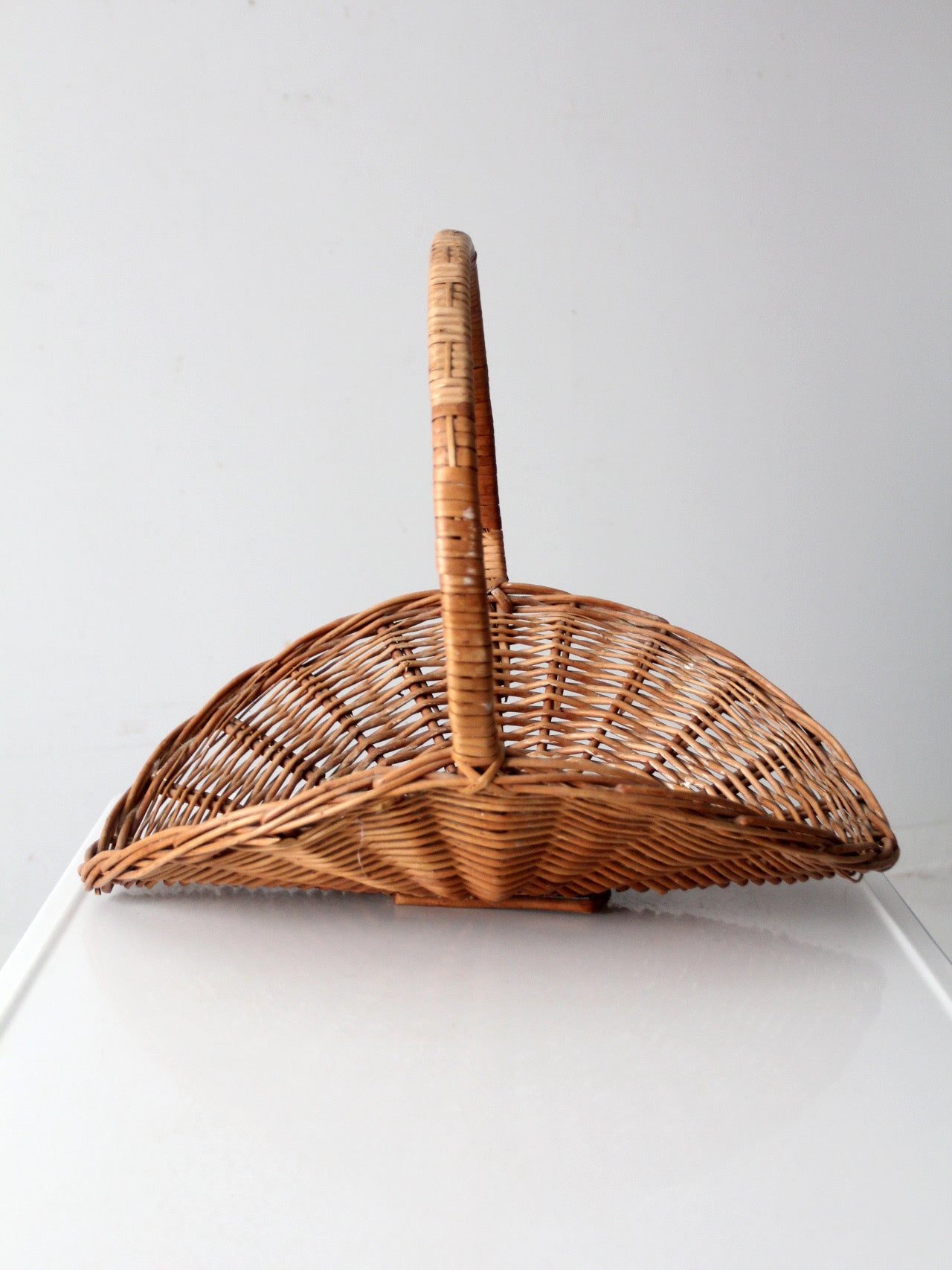 vintage wicker catchall firewood basket