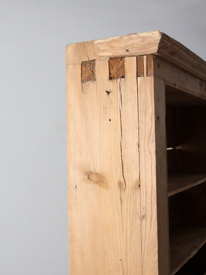 antique rustic pine hutch cabinet