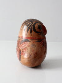 Mexican folk art pottery bird | signed Rivera