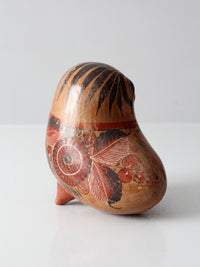 Mexican folk art pottery bird | signed Rivera