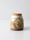 vintage studio pottery with cork lid