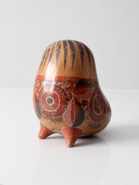 Mexican folk art pottery bird | signed Rivera