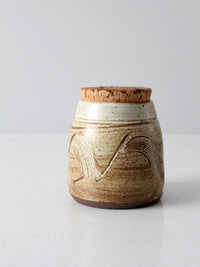 vintage studio pottery with cork lid