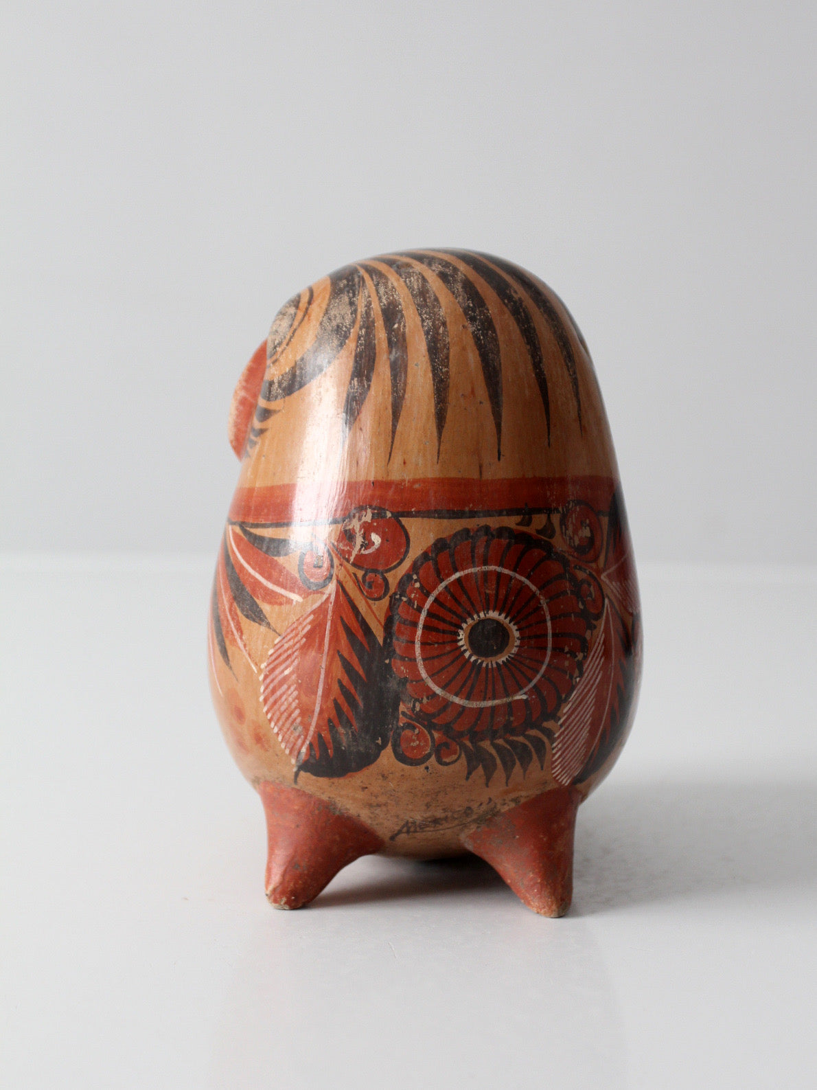Mexican folk art pottery bird | signed Rivera