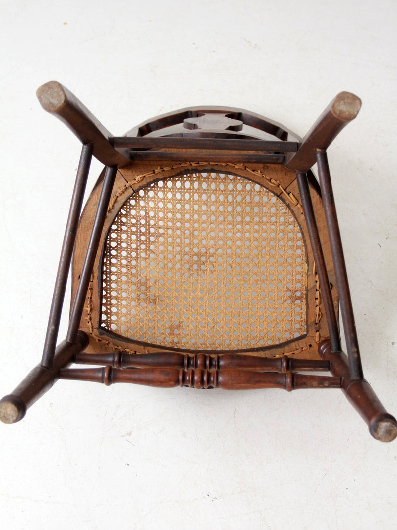 antique Victorian Eastlake cane seat chair