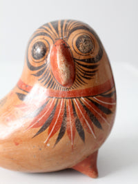 Mexican folk art pottery bird | signed Rivera