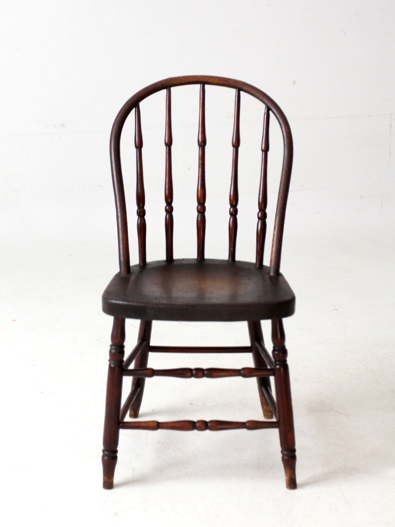 antique Windsor chair with turned spindles
