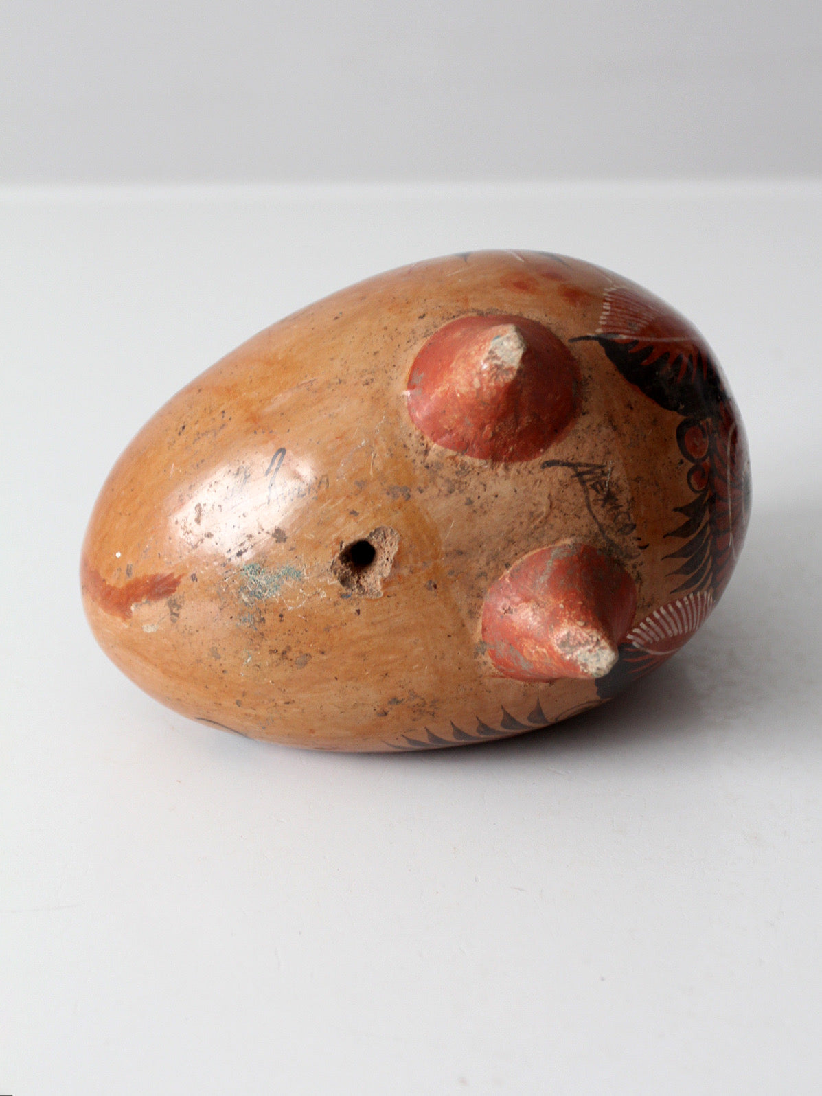 Mexican folk art pottery bird | signed Rivera