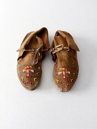 vintage Guilfair beaded leather thunderbird moccasins