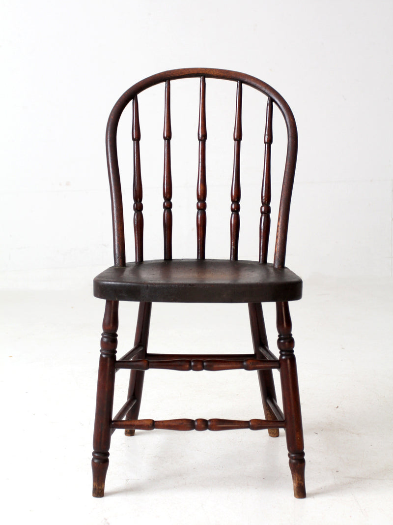 antique Windsor chair with turned spindles